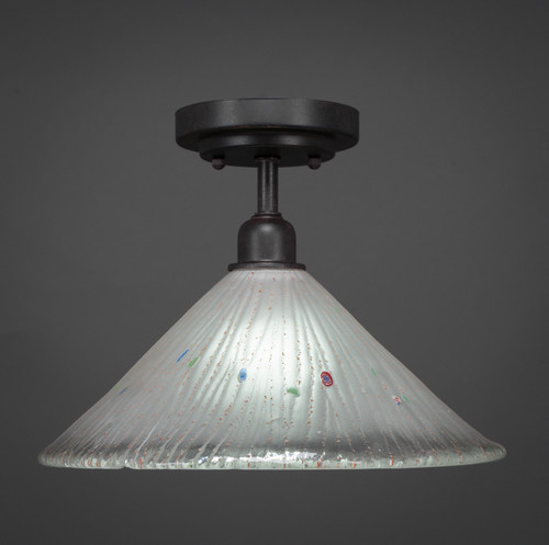 Toltec Lighting - 280-DG-701 - One Light Semi-Flush Mount - Vintage - Dark Granite
