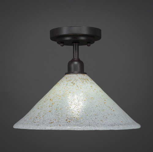 Toltec Lighting - 280-DG-702 - One Light Semi-Flush Mount - Vintage - Dark Granite