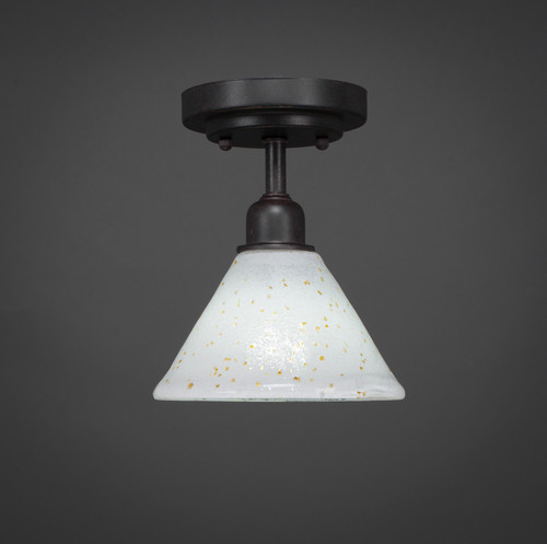 Toltec Lighting - 280-DG-7145 - One Light Semi-Flush Mount - Vintage - Dark Granite