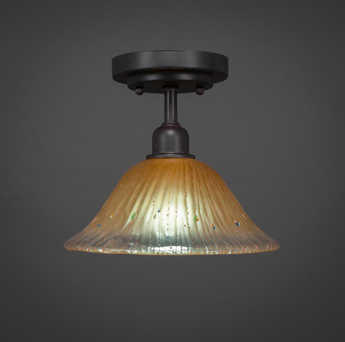 Toltec Lighting - 280-DG-730 - One Light Semi-Flush Mount - Vintage - Dark Granite