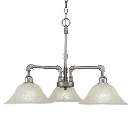 Toltec Lighting - 283-AS-513 - Three Light Chandelier - Vintage - Aged Silver