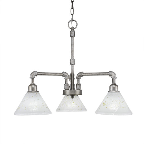 Toltec Lighting - 283-AS-7145 - Three Light Chandelier - Vintage - Aged Silver