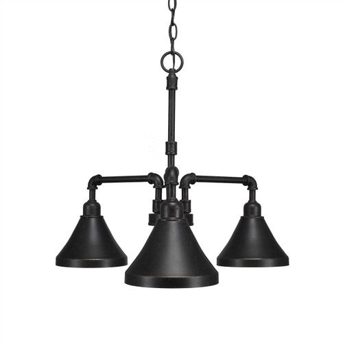 Toltec Lighting - 283-DG-410 - Three Light Chandelier - Vintage - Dark Granite