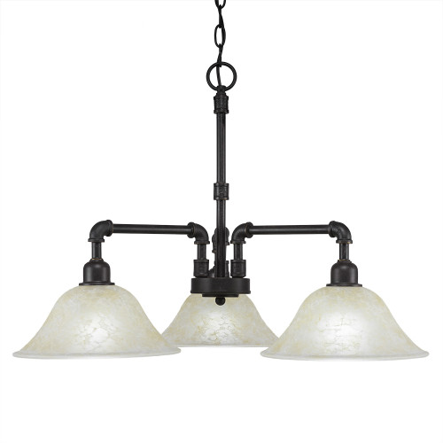Toltec Lighting - 283-DG-513 - Three Light Chandelier - Vintage - Dark Granite