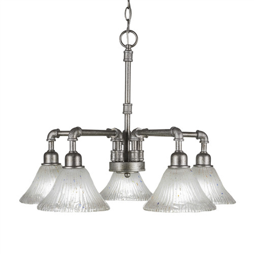 Toltec Lighting - 285-AS-751 - Five Light Chandelier - Vintage - Aged Silver