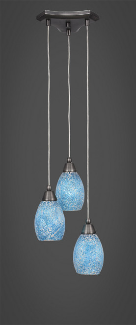 Toltec Lighting - 28-BN-5055 - Three Light Cluster Pendalier - Europa - Brushed Nickel