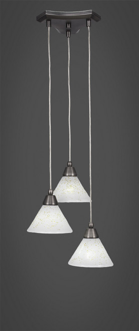 Toltec Lighting - 28-BN-7145 - Three Light Cluster Pendalier - Europa - Brushed Nickel