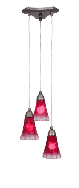 Toltec Lighting - 28-BN-726 - Three Light Multi Light Mini Pendant - Europa - Brushed Nickel