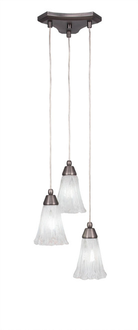 Toltec Lighting - 28-BN-729 - Three Light Cluster Pendalier - Europa - Brushed Nickel
