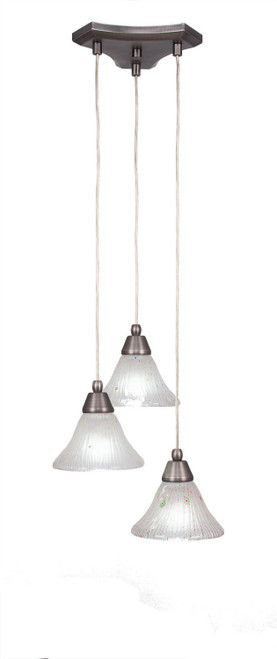 Toltec Lighting - 28-BN-751 - Three Light Cluster Pendalier - Europa - Brushed Nickel