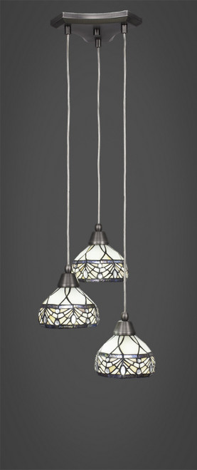 Toltec Lighting - 28-BN-9485 - Three Light Cluster Pendalier - Europa - Brushed Nickel