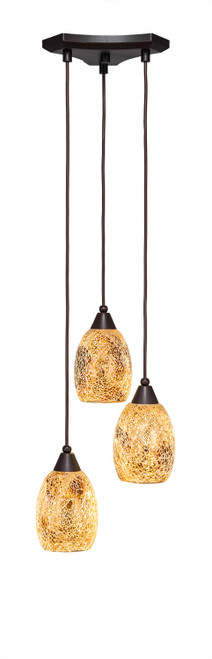 Toltec Lighting - 28-DG-4175 - Three Light Mini Pendant - Europa - Dark Granite