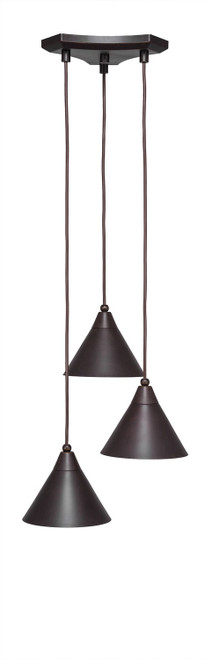 Toltec Lighting - 28-DG-421 - Three Light Cluster Pendalier - Europa - Dark Granite