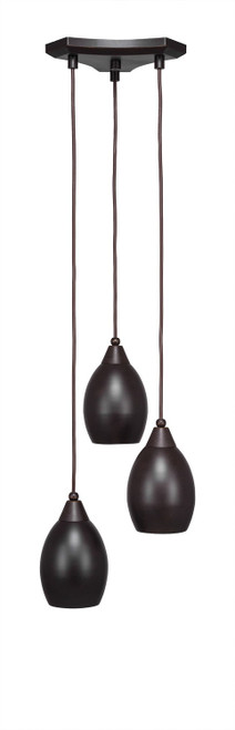 Toltec Lighting - 28-DG-426 - Three Light Cluster Pendalier - Europa - Dark Granite