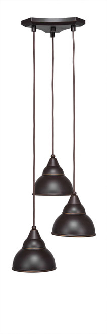 Toltec Lighting - 28-DG-427 - Three Light Multi Light Mini Pendant - Europa - Dark Granite