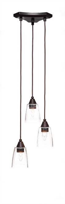 Toltec Lighting - 28-DG-461 - Three Light Cluster Pendalier - Europa - Dark Granite