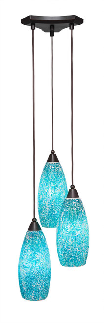 Toltec Lighting - 28-DG-5065 - Three Light Cluster Pendalier - Europa - Dark Granite