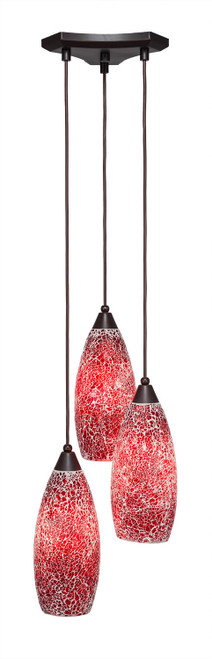 Toltec Lighting - 28-DG-5066 - Three Light Cluster Pendalier - Europa - Dark Granite
