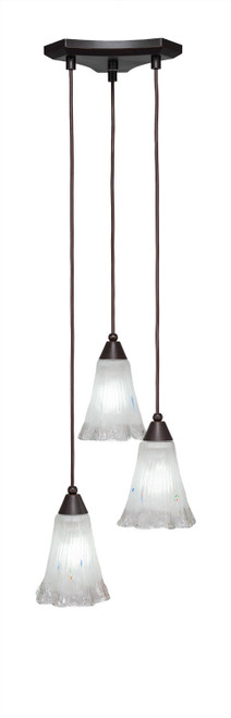 Toltec Lighting - 28-DG-721 - Three Light Cluster Pendalier - Europa - Dark Granite