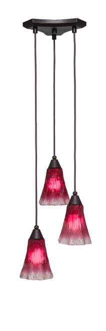 Toltec Lighting - 28-DG-726 - Three Light Mini Pendant - Europa - Dark Granite