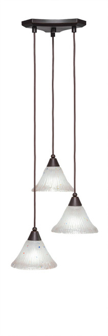 Toltec Lighting - 28-DG-751 - Three Light Cluster Pendalier - Europa - Dark Granite