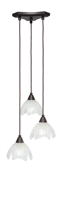 Toltec Lighting - 28-DG-755 - Three Light Cluster Pendalier - Europa - Dark Granite