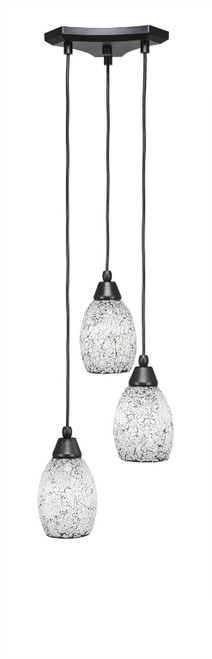 Toltec Lighting - 28-MB-4165 - Three Light Cluster Pendalier - Europa - Matte Black
