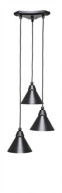 Toltec Lighting - 28-MB-421 - Three Light Cluster Pendalier - Europa - Matte Black