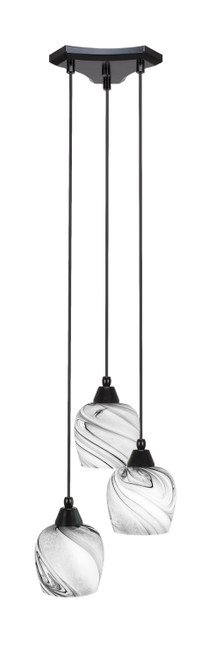 Toltec Lighting - 28-MB-4819 - Three Light Cluster Pendalier - Europa - Matte Black
