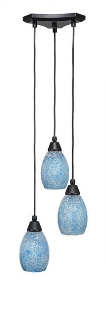 Toltec Lighting - 28-MB-5055 - Three Light Cluster Pendalier - Europa - Matte Black