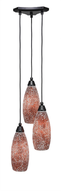 Toltec Lighting - 28-MB-5066 - Three Light Cluster Pendalier - Europa - Matte Black