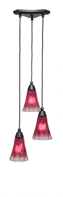 Toltec Lighting - 28-MB-726 - Three Light Mini Pendant - Europa - Matte Black