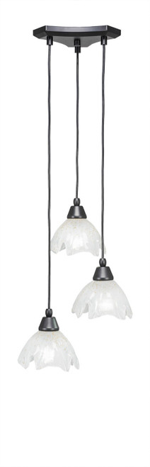 Toltec Lighting - 28-MB-755 - Three Light Cluster Pendalier - Europa - Matte Black