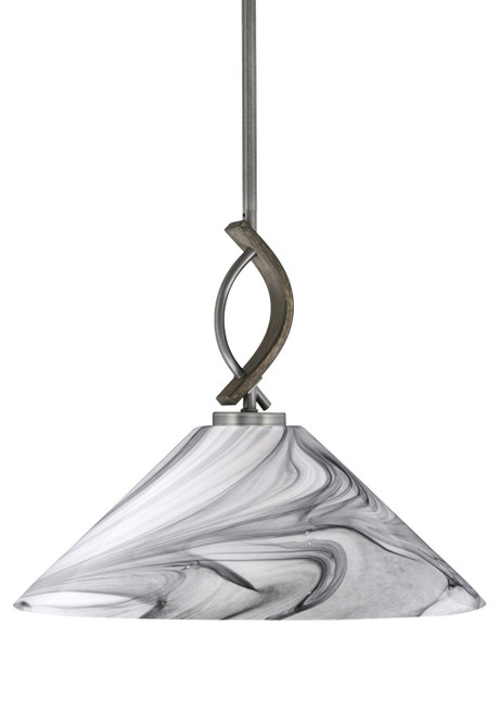 Toltec Lighting - 2901-GPDW-2169 - One Light Mini Pendant - Monterey - Graphite & Painted Distressed Wood-look Metal