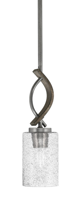 Toltec Lighting - 2901-GPDW-3002 - One Light Mini Pendant - Monterey - Graphite & Painted Distressed Wood-look Metal