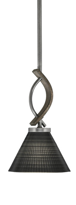 Toltec Lighting - 2901-GPDW-4059 - One Light Mini Pendant - Monterey - Graphite & Painted Distressed Wood-look Metal