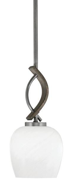 Toltec Lighting - 2901-GPDW-4811 - One Light Mini Pendant - Monterey - Graphite & Painted Distressed Wood-look Metal