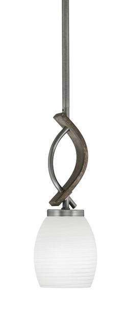 Toltec Lighting - 2901-GPDW-615 - One Light Mini Pendant - Monterey - Graphite & Painted Distressed Wood-look Metal