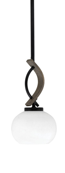 Toltec Lighting - 2901-MBDW-212 - One Light Mini Pendant - Monterey - Matte Black & Painted Distressed Wood-look Metal