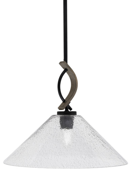 Toltec Lighting - 2901-MBDW-2162 - One Light Mini Pendant - Monterey - Matte Black & Painted Distressed Wood-look Metal