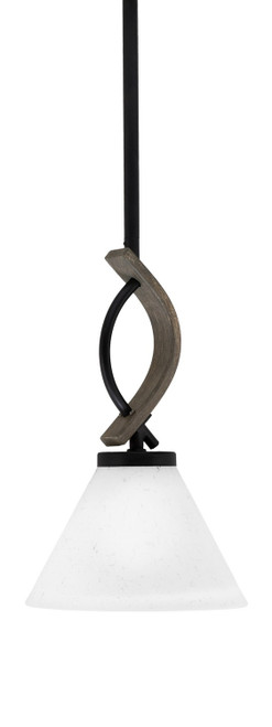 Toltec Lighting - 2901-MBDW-312 - One Light Mini Pendant - Monterey - Matte Black & Painted Distressed Wood-look Metal