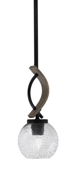 Toltec Lighting - 2901-MBDW-4102 - One Light Mini Pendant - Monterey - Matte Black & Painted Distressed Wood-look Metal