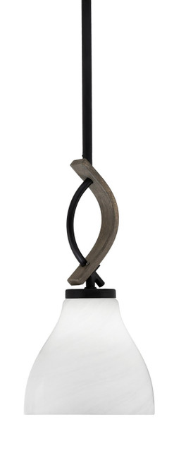 Toltec Lighting - 2901-MBDW-4761 - One Light Mini Pendant - Monterey - Matte Black & Painted Distressed Wood-look Metal