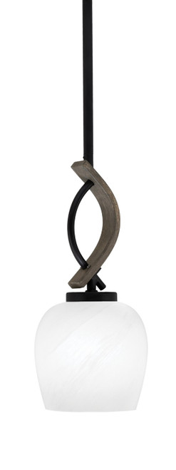 Toltec Lighting - 2901-MBDW-4811 - One Light Mini Pendant - Monterey - Matte Black & Painted Distressed Wood-look Metal