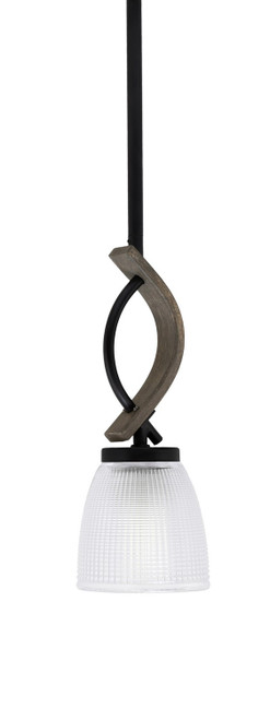 Toltec Lighting - 2901-MBDW-500 - One Light Mini Pendant - Monterey - Matte Black & Painted Distressed Wood-look Metal