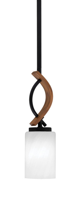 Toltec Lighting - 2901-MBWG-3001 - One Light Mini Pendant - Monterey - Matte Black & Painted Wood-look Metal
