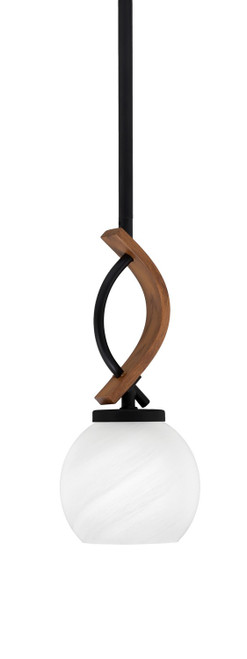 Toltec Lighting - 2901-MBWG-4101 - One Light Mini Pendant - Monterey - Matte Black & Painted Wood-look Metal