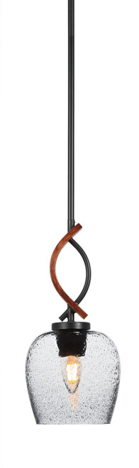 Toltec Lighting - 2901-MBWG-4812 - One Light Mini Pendant - Monterey - Matte Black & Painted Wood-look Metal