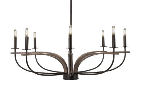 Toltec Lighting - 2908-MBDW - Eight Light Chandelier - Monterey - Matte Black & Painted Distressed Wood-look Metal