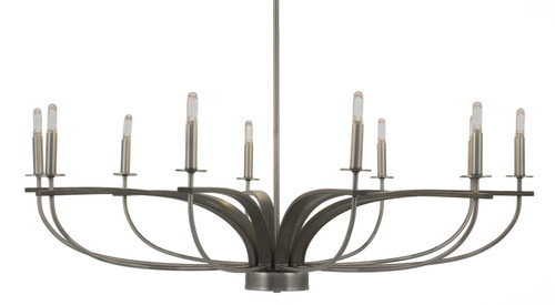 Toltec Lighting - 2910-GPDW - Ten Light Chandelier - Monterey - Graphite & Painted Distressed Wood-look Metal